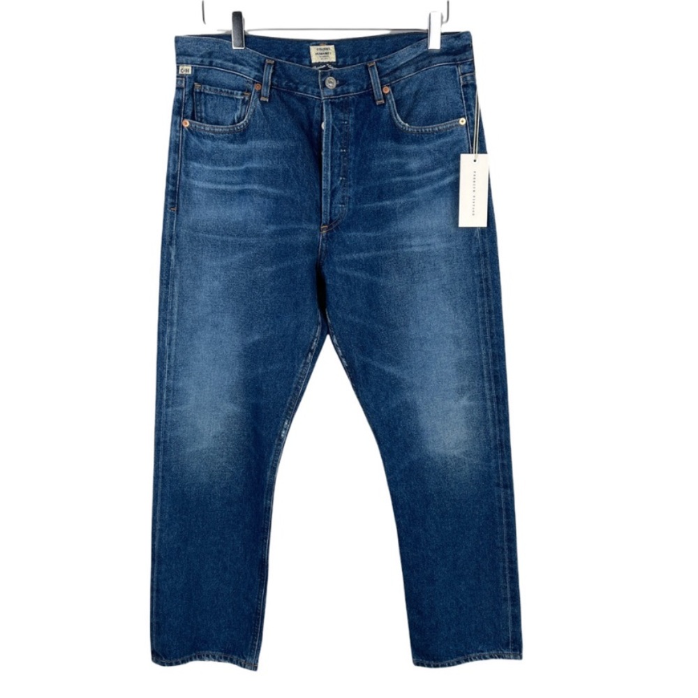 Citizens of Humanity Charlotte Crop High Rise Straight Jeans Size 30 Distressed.